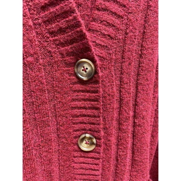 Torrid 3 Boyfriend Cardigan Sweater Rhubarb Red Vegan Cashmere Soft Cozy Pockets - Picture 7 of 16